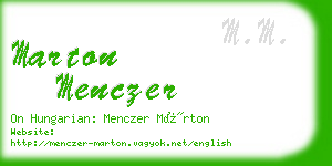 marton menczer business card